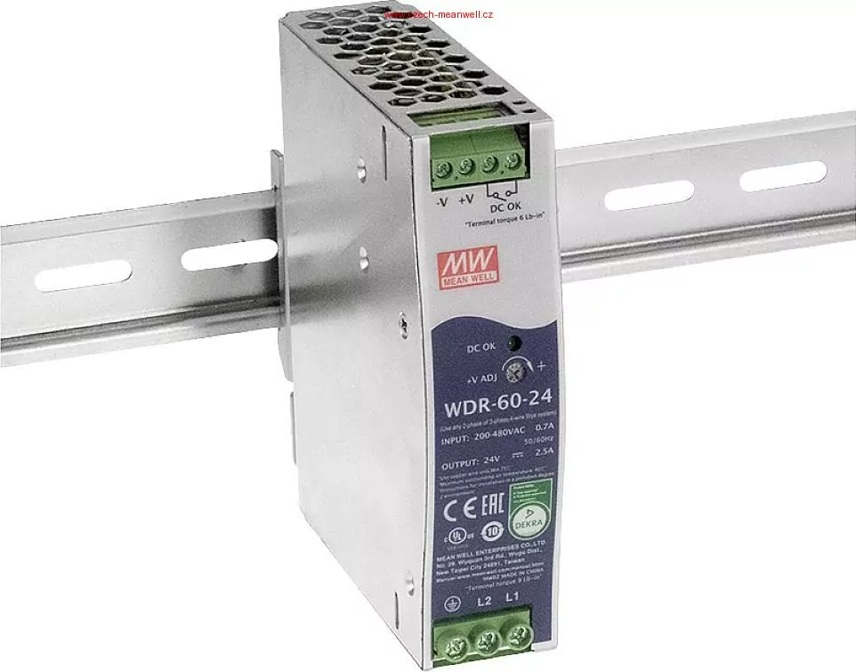 Mean Well WDR-60-12 Zdroj na DIN 60W 12V