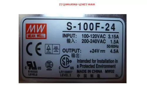Mean Well S-100F-24 Spínaný zdroj uzavřený 100W 24