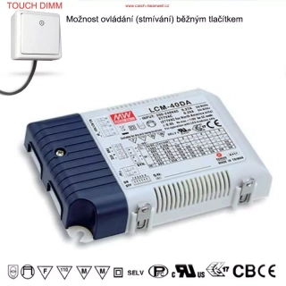 Mean Well LCM-40DA 6ti úrovňový zdroj s DALI 40W