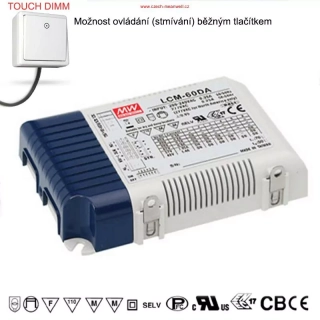 Mean Well LCM-60DA 6ti úrovňový zdroj s DALI 60W