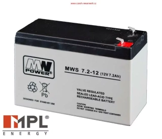 Bezúdržbový záložní akumulátor - 7.2Ah / 12V faston 4.75, 5let