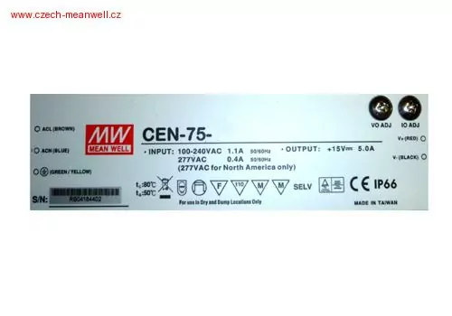 Mean Well CEN-75-15 Napájecí zdroj pro LED 75W 15V